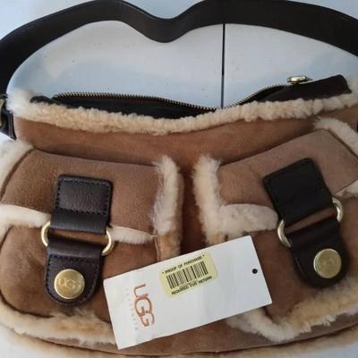UGG Shearing Shoulder Bag Made With Sheepskin & Leather