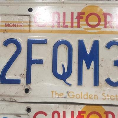 Vintage and Modern License Plates