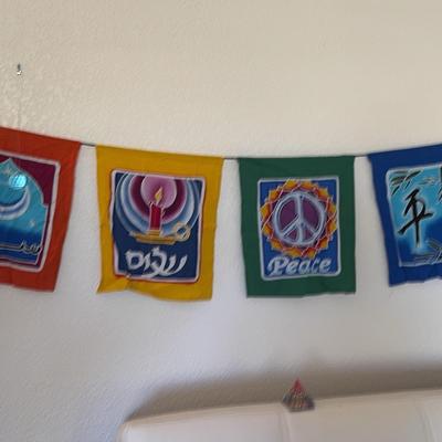 Silk Peace Flags and Crystals