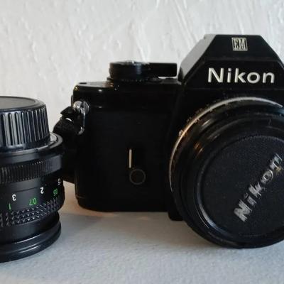 Nikon EM 35mm Film SLR Camera W/Extra Lens