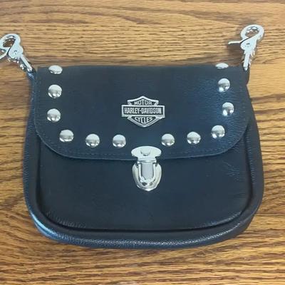 Harley Davidson Leather Belt Loop Waist Bag