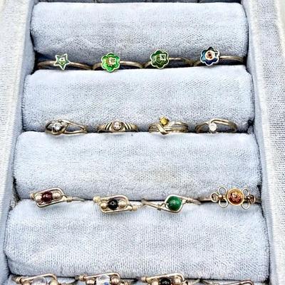 Lot A- Petite Sterling Silver Rings 