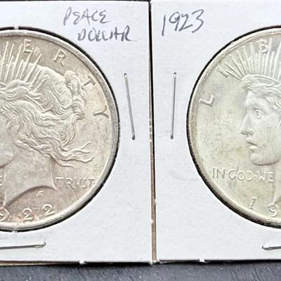 Two Pieces Dollars 1922 & 1923