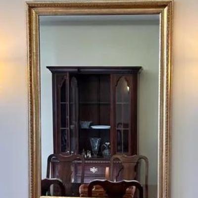 Rectangular Gold Wood Mirror
