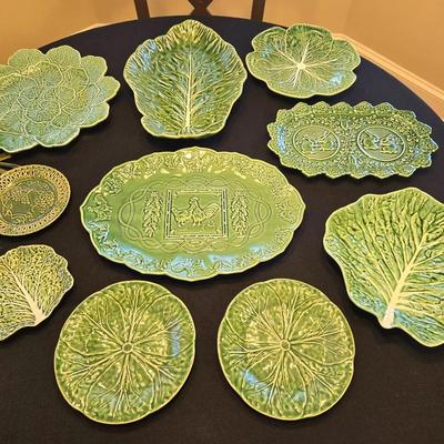 Bordallo Pinneiro Cabbage Leaf Platters, Rabbits, Roosters +