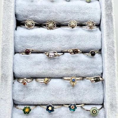 Lot B Petite Sterling Silver Rings 