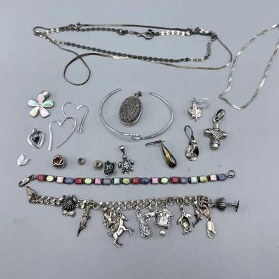 Mixed Lot Of Sterling Silver Jewelry 