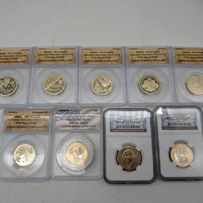 9 Graded Modern US Dollars