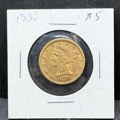 1880 $5 Gold Piece 