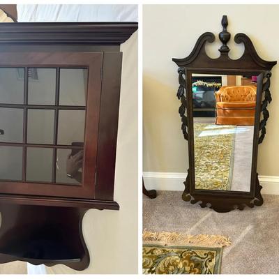 Bombay & Co Corner Wall Mount Cabinet & Hubbuch Mirror