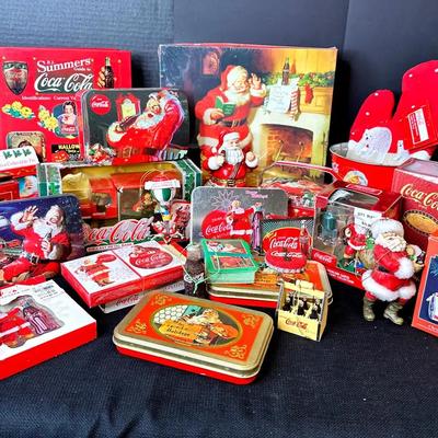 Collection Of Coca A Cola Christmas Collectibles 