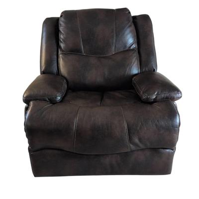 KR304 Double Wide Leather Electric Recliner With In Arm Storage
