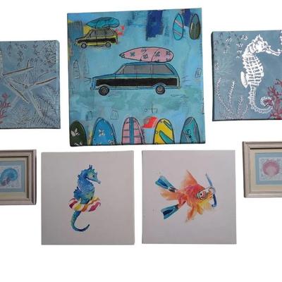 KR306 Aquatic Themed Art Lot