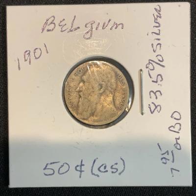 1901 – Belgium 50 Cent Coin ￼