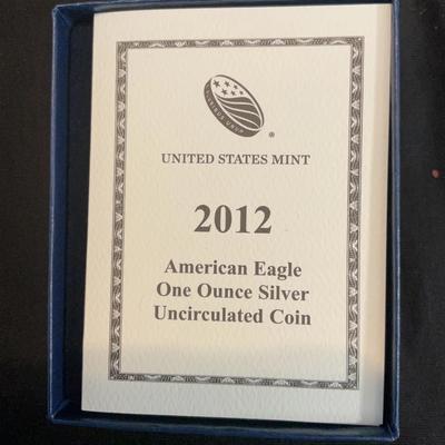 2012 – American Eagle 1 Ounce Silver Uncirculated Coin 