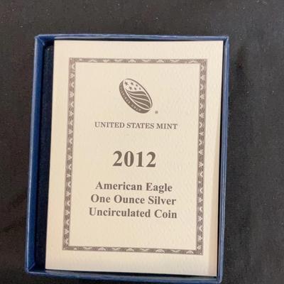 2012 – American Eagle 1 Ounce Silver Uncirculated Coin 