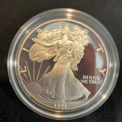 1991 – American Eagle 1 Ounce Proof ￼Silver Bullion Coin 