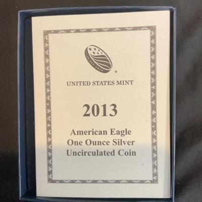 2013 – American Eagle 1 Ounce Silver Uncirculated Coin 