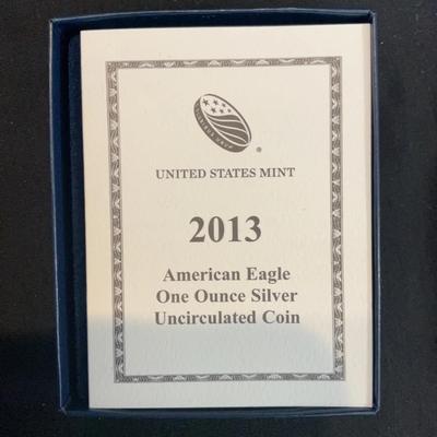 2013 – American Eagle 1 Ounce Silver Uncirculated Coin 