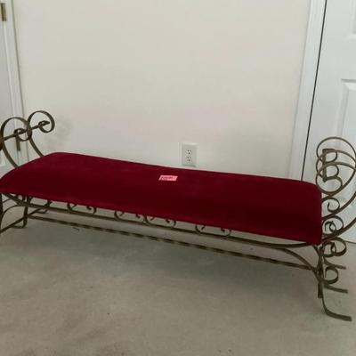 Fabulous Red Velvet Bench