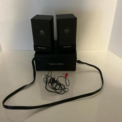 Realistic Amplified Portable Stereo Speakers System (Radio Shack) in Carrying Case