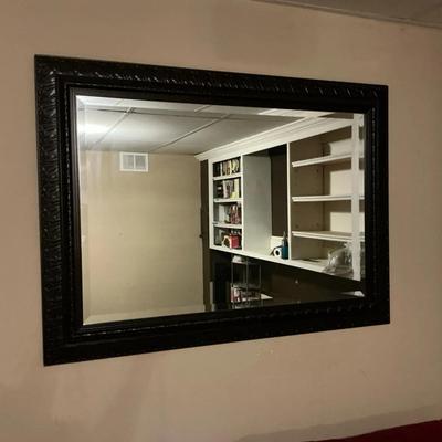 Extra Large Wall Mirror with Ornate Dark Brown/Black Frame - 45" x 31"