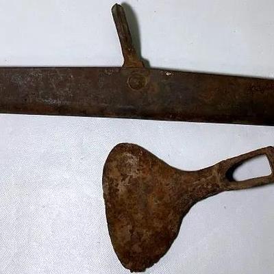 Cast Iron Collar Evener and Adze Head