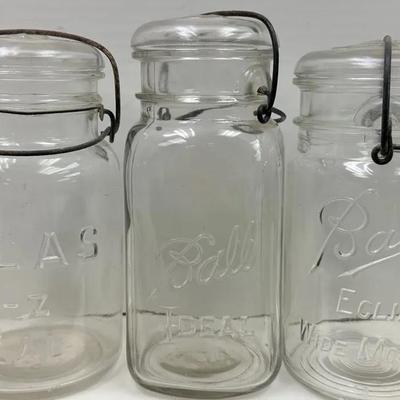 Vintage Wire-Bail Canning Jars “Atlas and Ball”