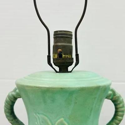 Vintage Green Rose Motif Table Lamp