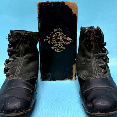 Vintage Boots and Dictionary Set 
