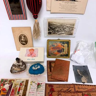 Antique Leather Post Cards and 1920s Wristlet