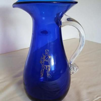 Blue Blenko “Mountaineer” Pitcher