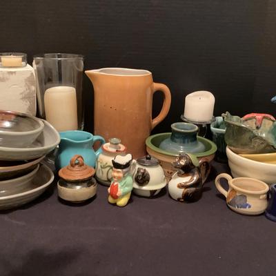 Ceramic & Glass Collection Featuring Pitcher, Toby Jug & Figurines