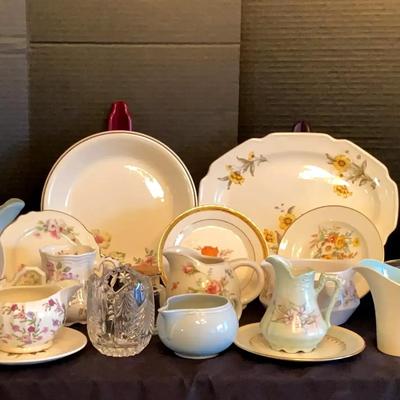 Assorted China & Clear Glass Featuring Homer Laughlin & Noritake