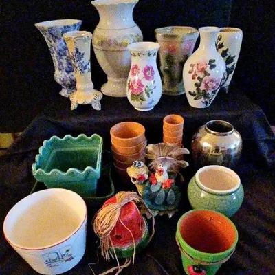 Sonoma & Baum Bros Vases with Ceramic and Terracotta Planting Pots