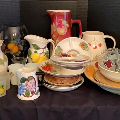 Fruit-Themed Decorative Dishes & Pitchers Featuring Spode, Teleflora & Yankee Candle