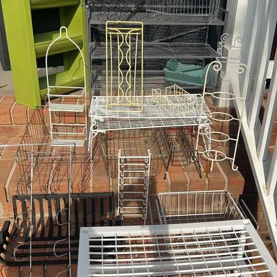 Large Lot of Metal & Plastic Shelving, Storage Racks & Organizers