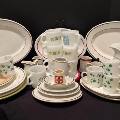 Restaurant Ware Dish Collection with Anchor Hocking & Vintage Mugs
