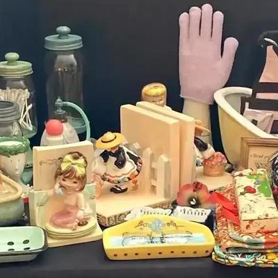 Porcelain Bookends, Musical Figurine, IW Rice Lighted Lady & Vanity Décor Collection