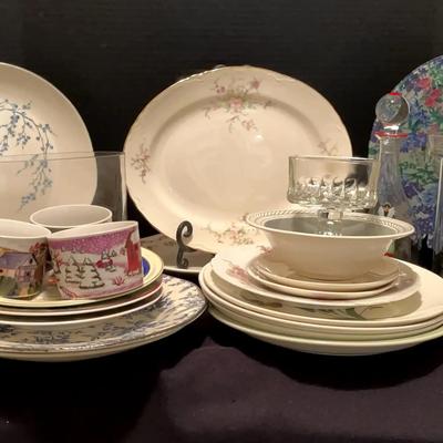 Platters, Plates & Glassware Collection Featuring Steubenville & Dartmouth Potteries
