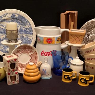 Motif & Name-Brand Collectibles Featuring Coca-Cola, Georgia Map Mug & GT Mini Mugs