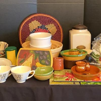 Kitchen Collection Featuring Fire King Mugs, Pottery, Stoneware & Pampered Chef