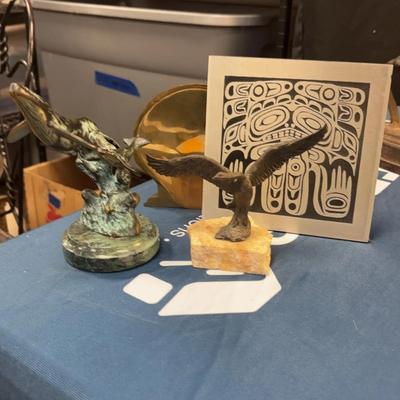 Paul Fairley Canada Goose Sculpture, Whales Statue, Orchard Studios Vintage Plaque, Seashell Plaque