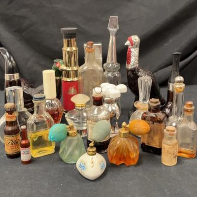 Large Assortment Of Vintage Perfume Bottles And Pharmaceutical Bottles