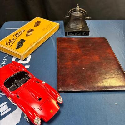 Gentleman’s Lot: Vintage Collectible 1957 Ferrari 250 Testa Rossa Replica, Bosca Padfolio