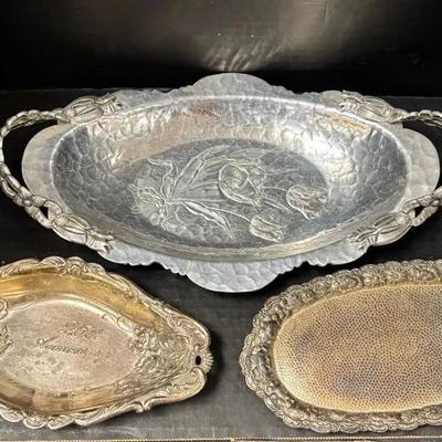 Three Beautiful Silver Jewelry Trays (1 Rodney Kent Silver Co.)
