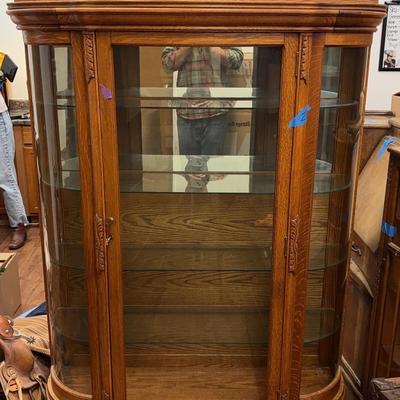Antique Domed Single Door Glass Curio Cabinet