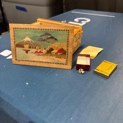 Rare Sigma Chi Fraternity Pin & Authentic Japanese Puzzle Box
