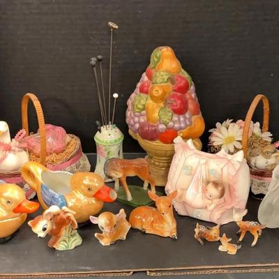 Woodland Fairytale Lot Of Assorted Glass And Ceramic Figures From Japan