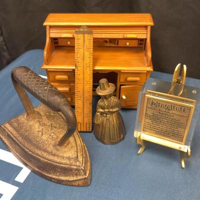 Miniature Secretary Desk, Vintage Decor & Disney Plaque